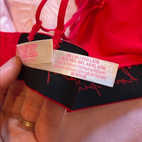 PINK Victoria's Secret Lace Bralette - Vibrant Red - Picture 4 of 8